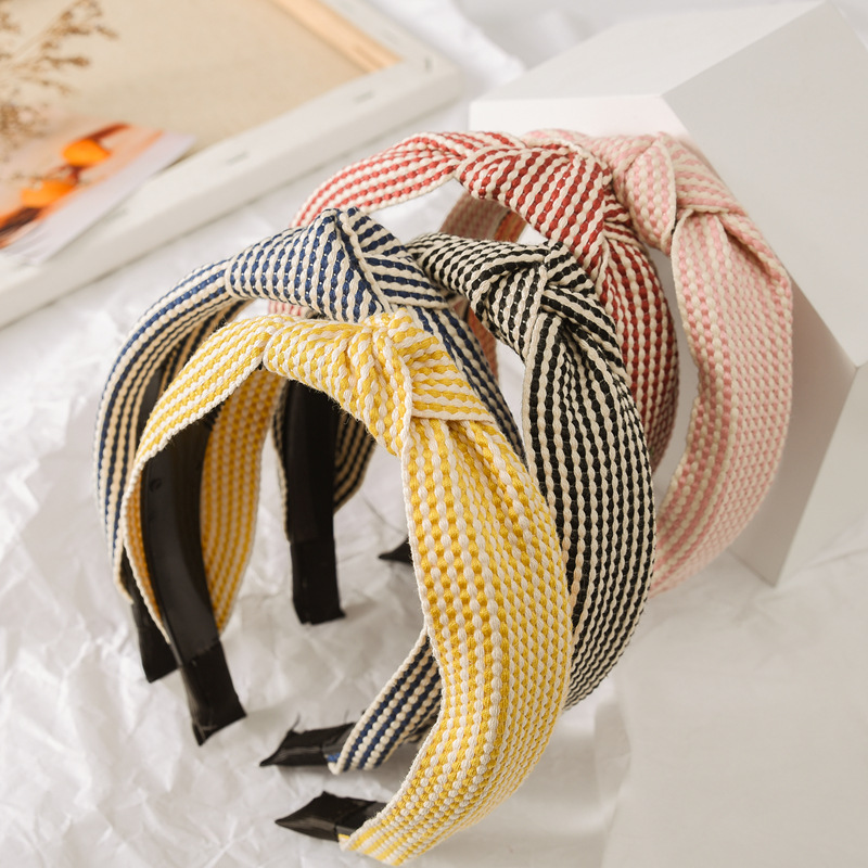 Headband Summer Knit - Diadema a cuadros de borde ancho