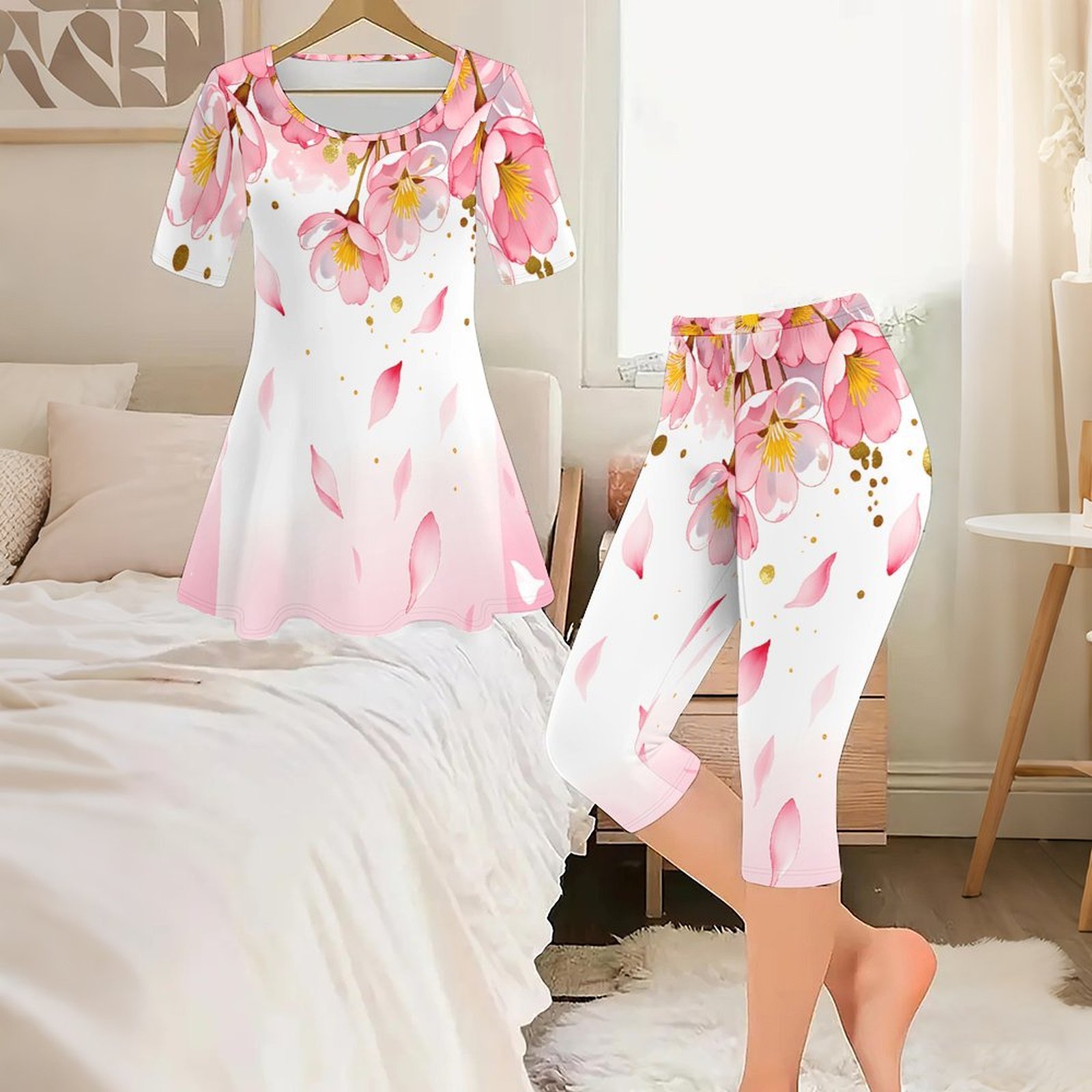 Conjunto de Dos Piezas con Est - Romper Floral Print reseña y precio