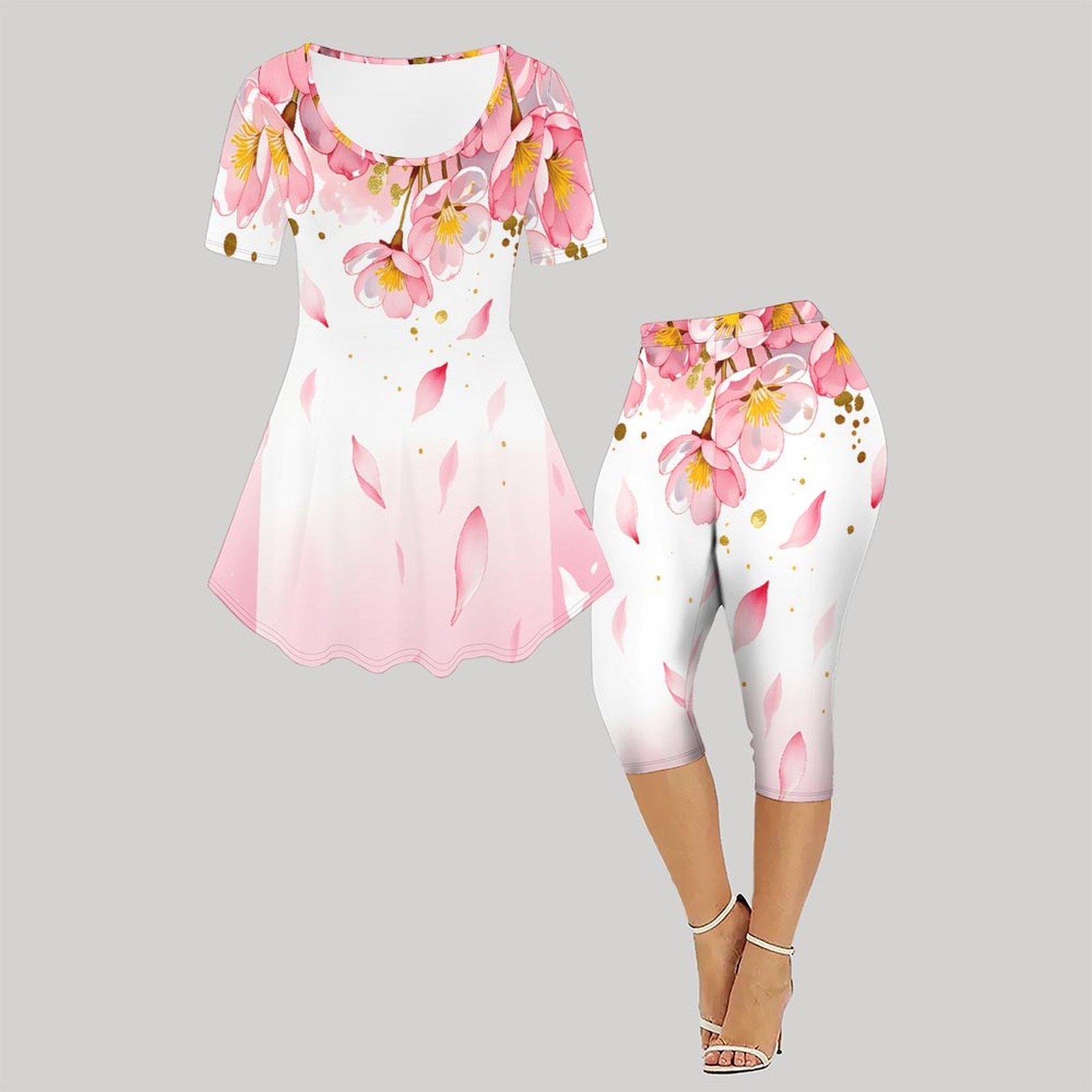 Conjunto de Dos Piezas con Est - Romper Floral Print reseña y precio