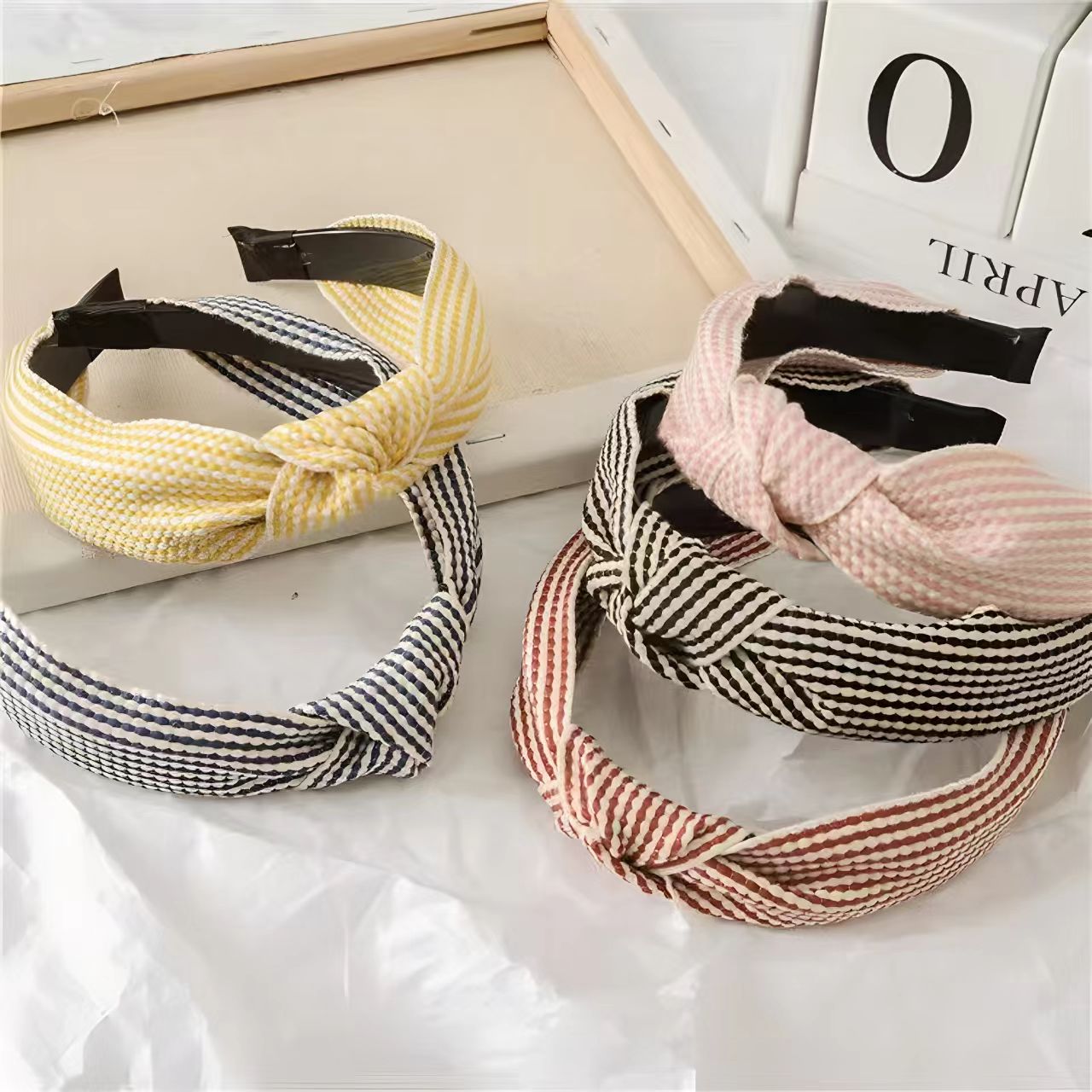Diadema a cuadros de borde anc - Headband Summer Knit reseña y precio