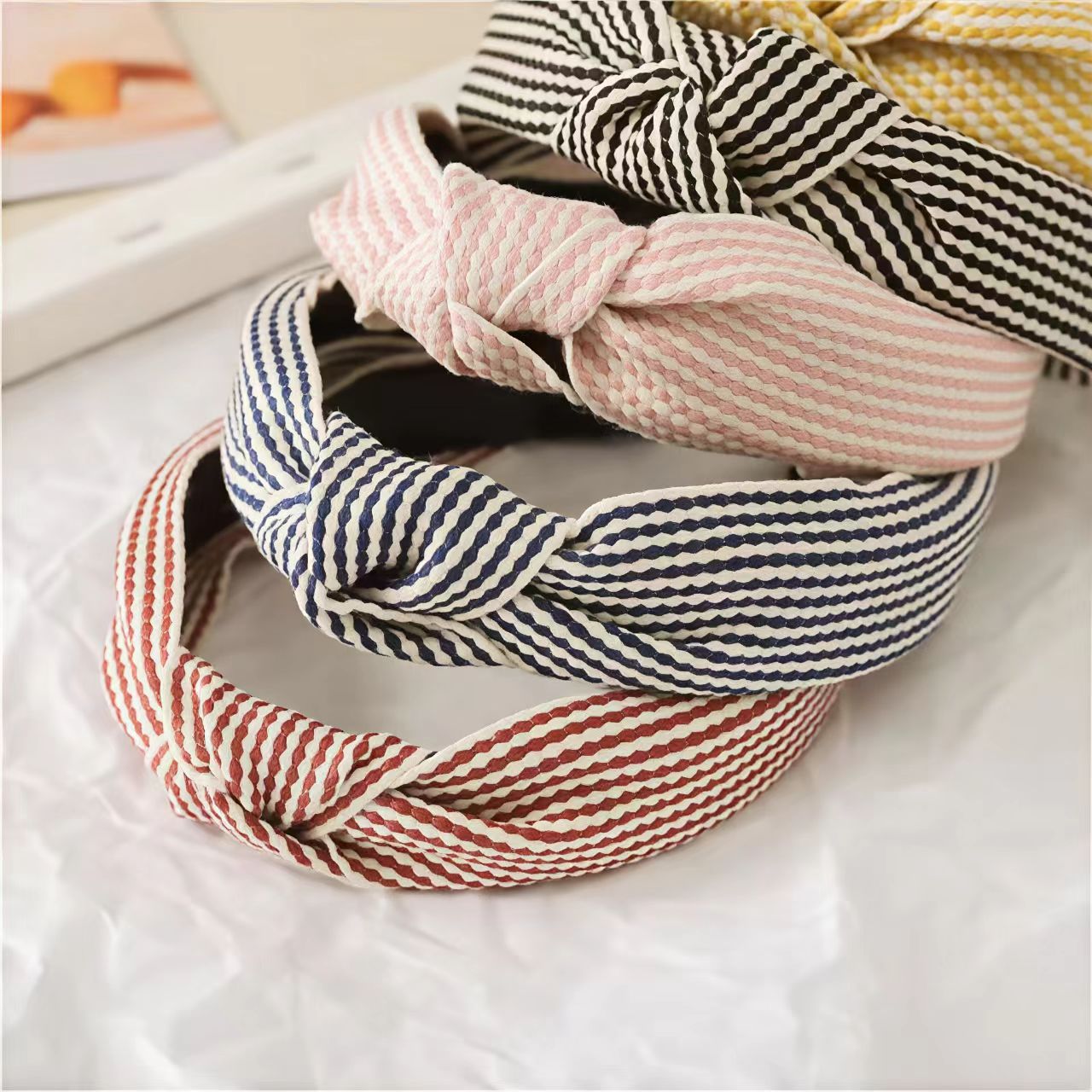 Diadema a cuadros de borde anc - Headband Summer Knit reseña y precio