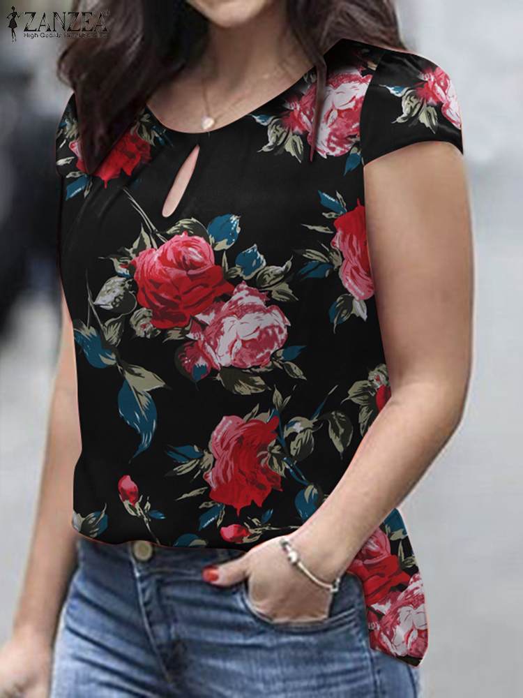 ZANZEA-Blusa bohemia de manga  - Romper Floral Print reseña y precio