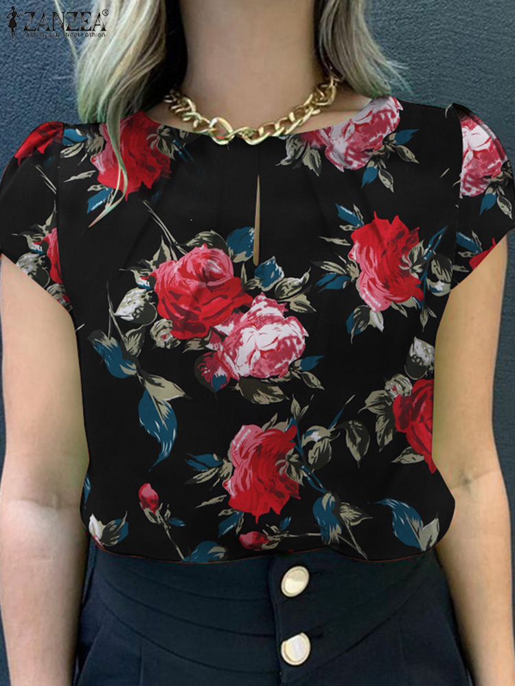 ZANZEA-Blusa bohemia de manga  - Romper Floral Print reseña y precio