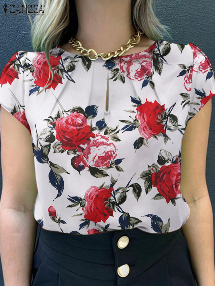 ZANZEA-Blusa bohemia de manga  - Romper Floral Print reseña y precio