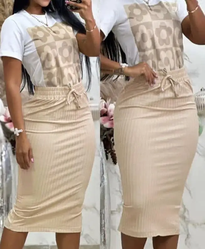 Conjunto de falda con abertura - Romper Floral Print reseña y precio