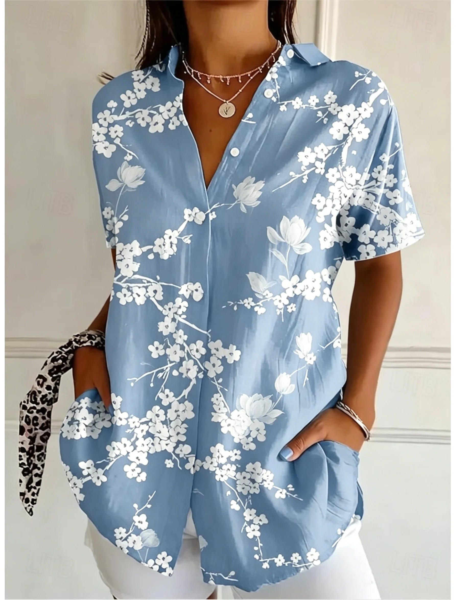 Camisa Casual de Manga Corta c - Romper Floral Print reseña y precio